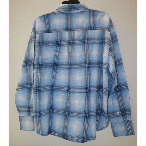 Levi's A08670004 Women's Sz L Joey Plaid Bonnie Blue L/S Flannel Shirt $60 - Picture 3 of 10
